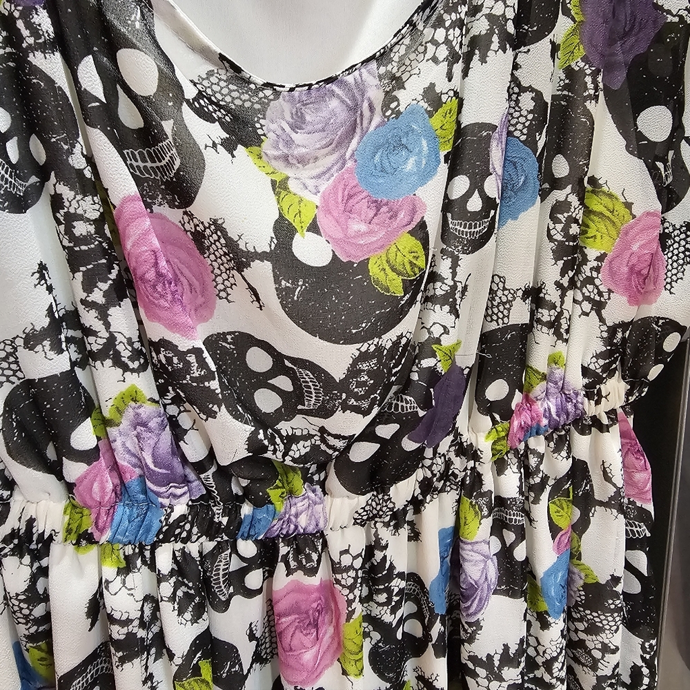 Torrid Multicolor Skull Print Mini Dress - Picture 7 of 11